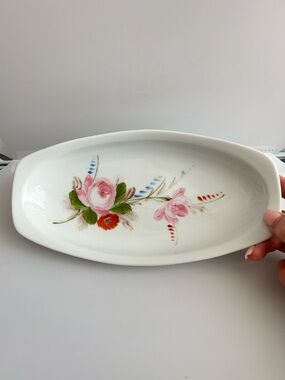 Floral Serving / Trinket Plate Stamped Limoges France
